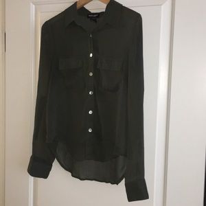 Forest Green sheer blouse